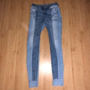 2 tone denim skinny jeans
